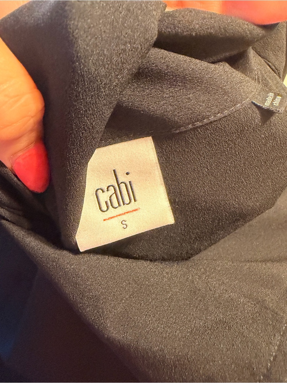 CAbi Black Sleeveless Tie-Neck Blouse with Fringe Scarf - Picture 5 of 5